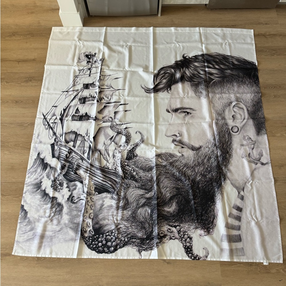 Shower Curtain Standard Size Octopus Nautical Beard